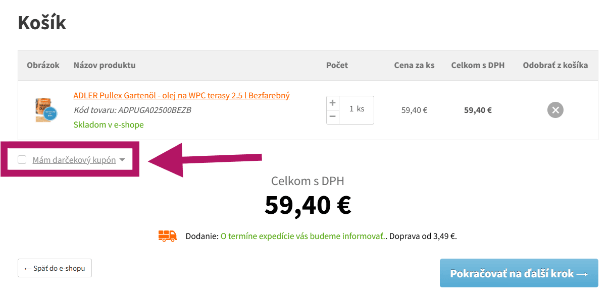 Uplatnenie zľavového kódu na Lacne-farby-laky.sk