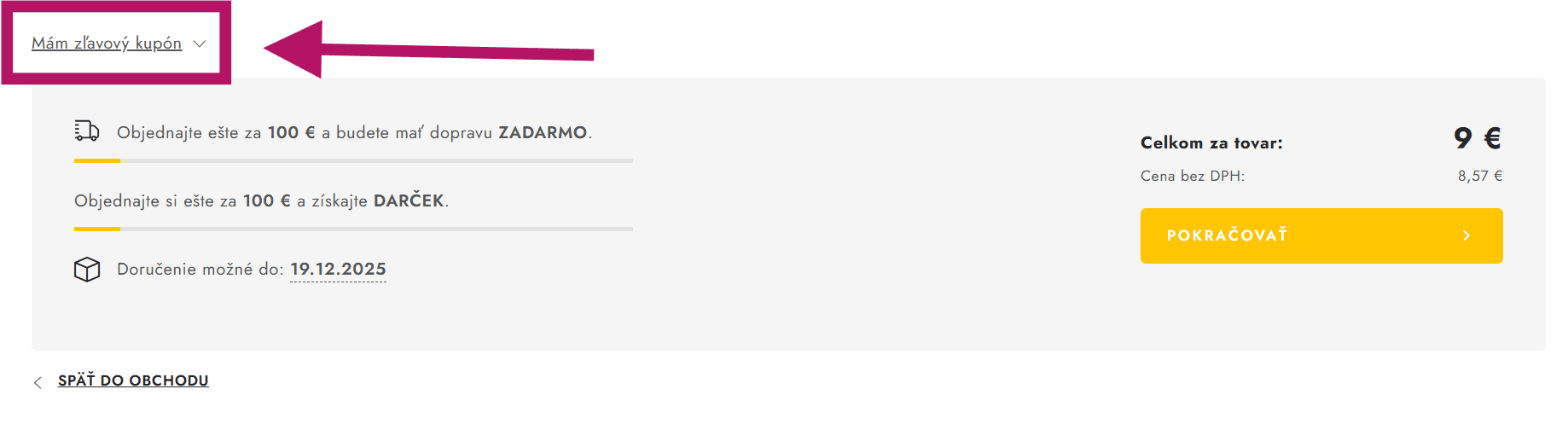 Uplatnenie zľavového kupónu na Medaren.sk