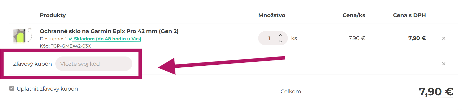 Kam vložiť zľavový kupón na Ochranneskla.eu