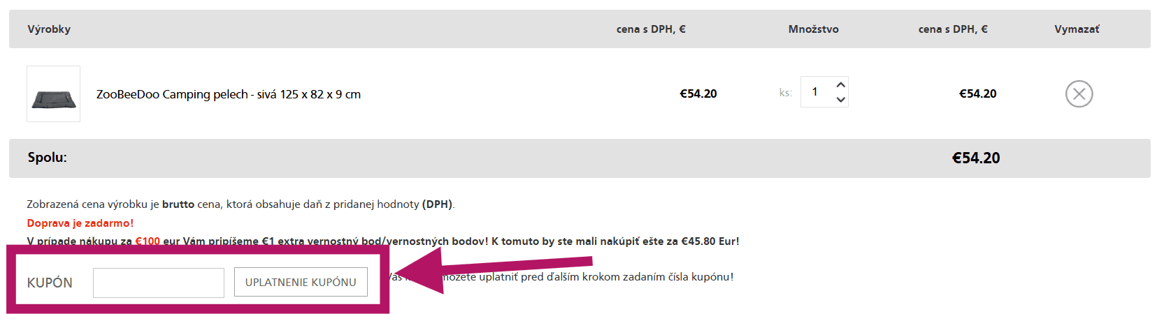 Použitie zľavového kupónu na Petissimo.sk