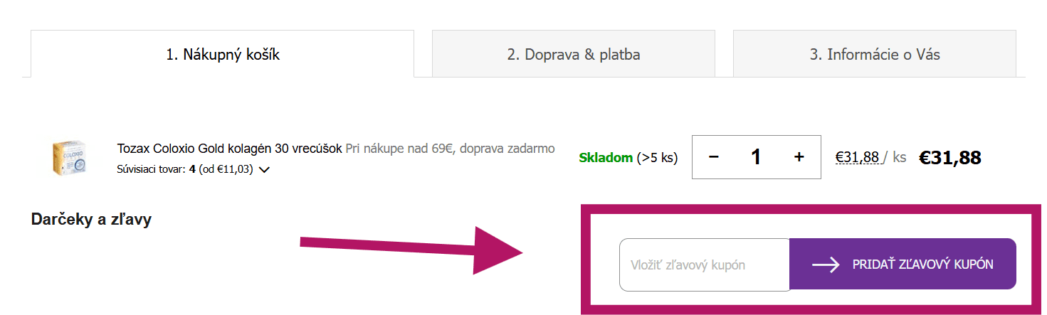 Ako použiť zľavový kupón na Tozax.sk