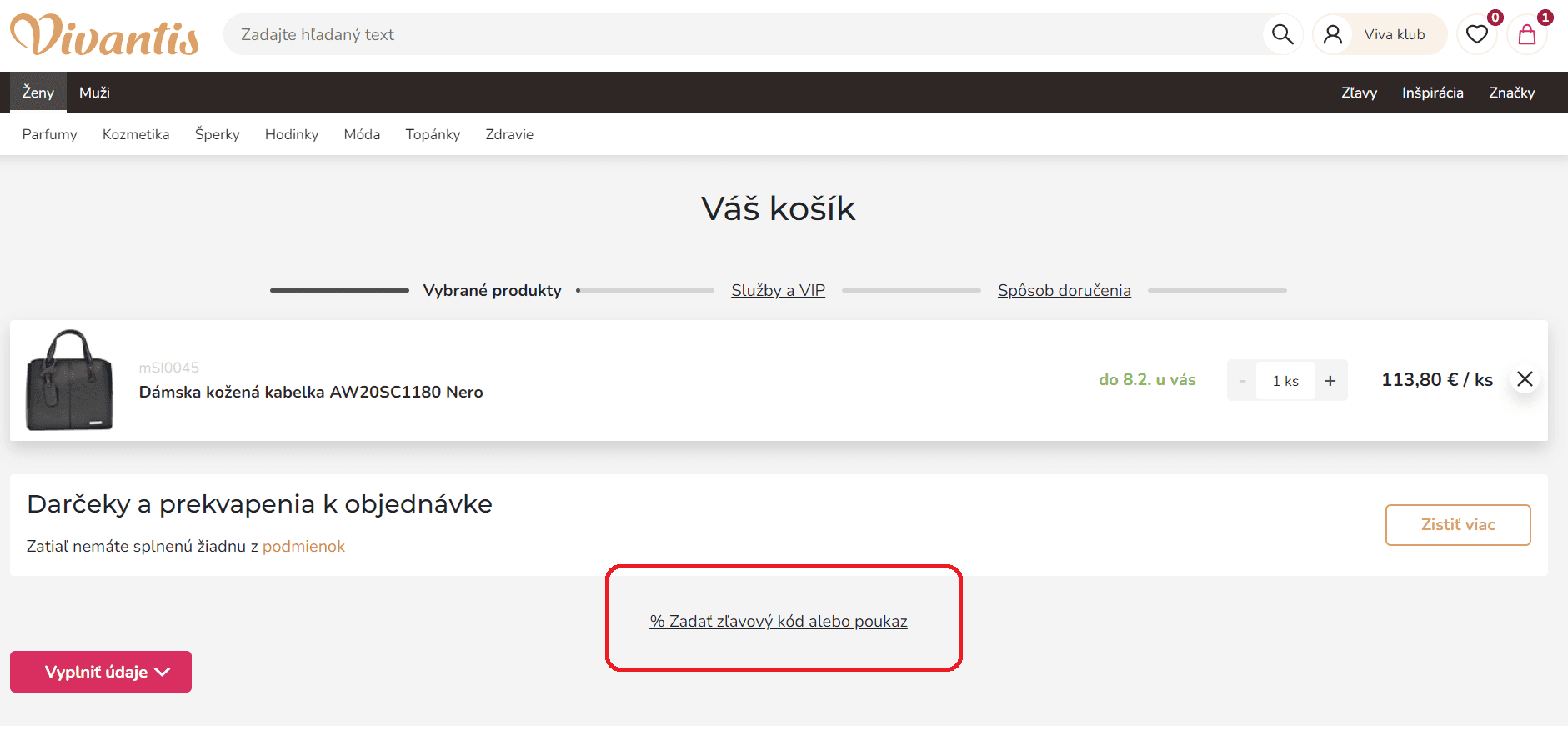 Kam vložiť zľavový poukaz