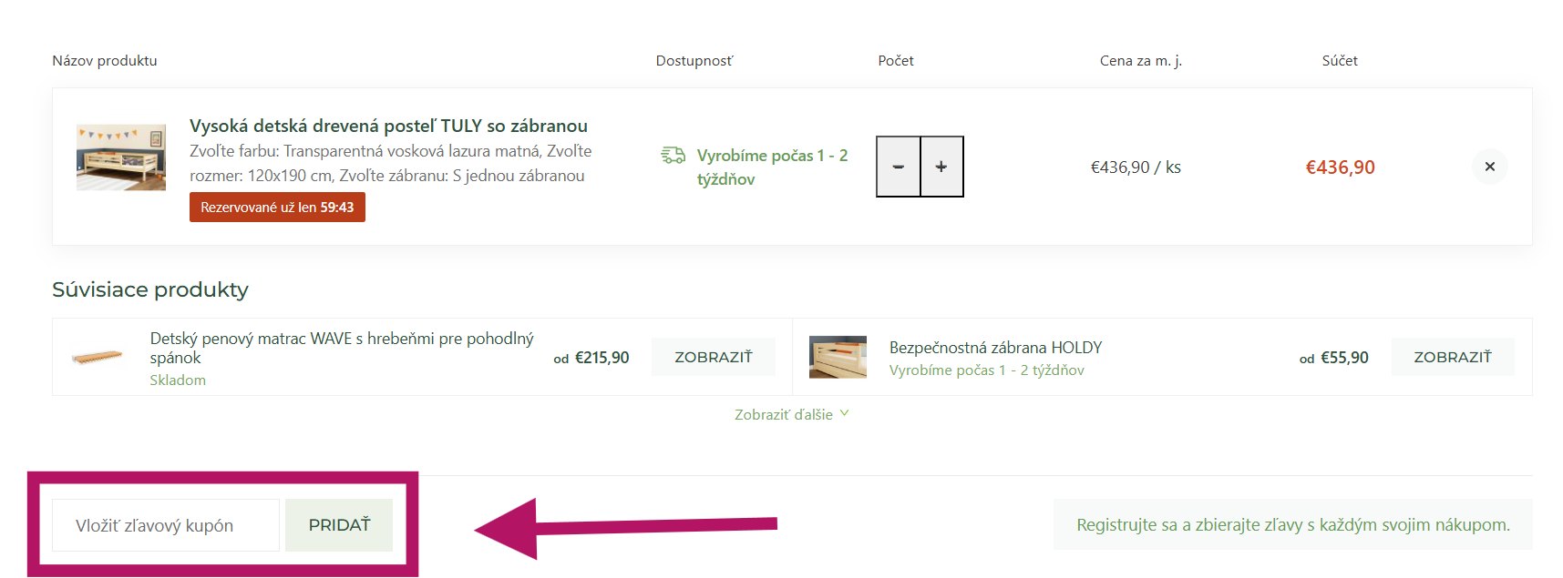 Uplatnenie zľavového kupónu na Benlemi.sk