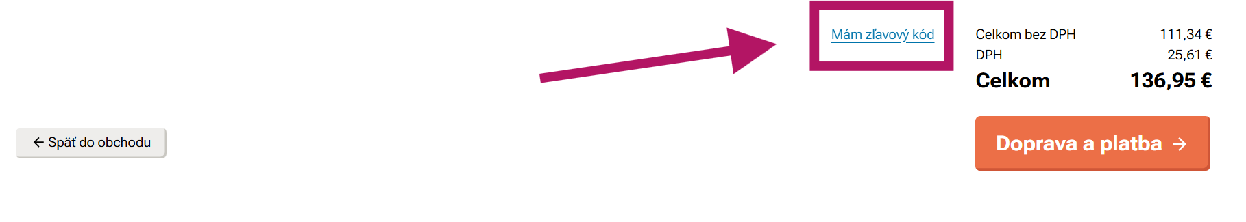 Použitie zľavového kódu na Holime.eu