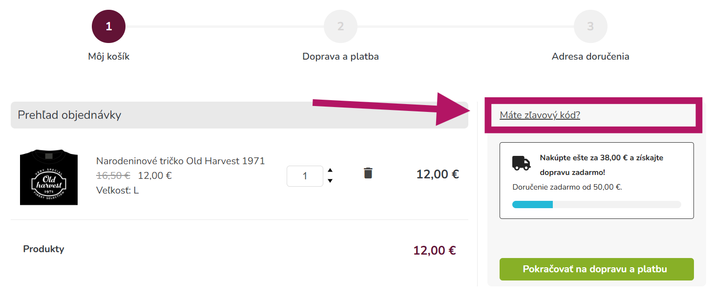 Použitie zľavového kódu na Familium.sk