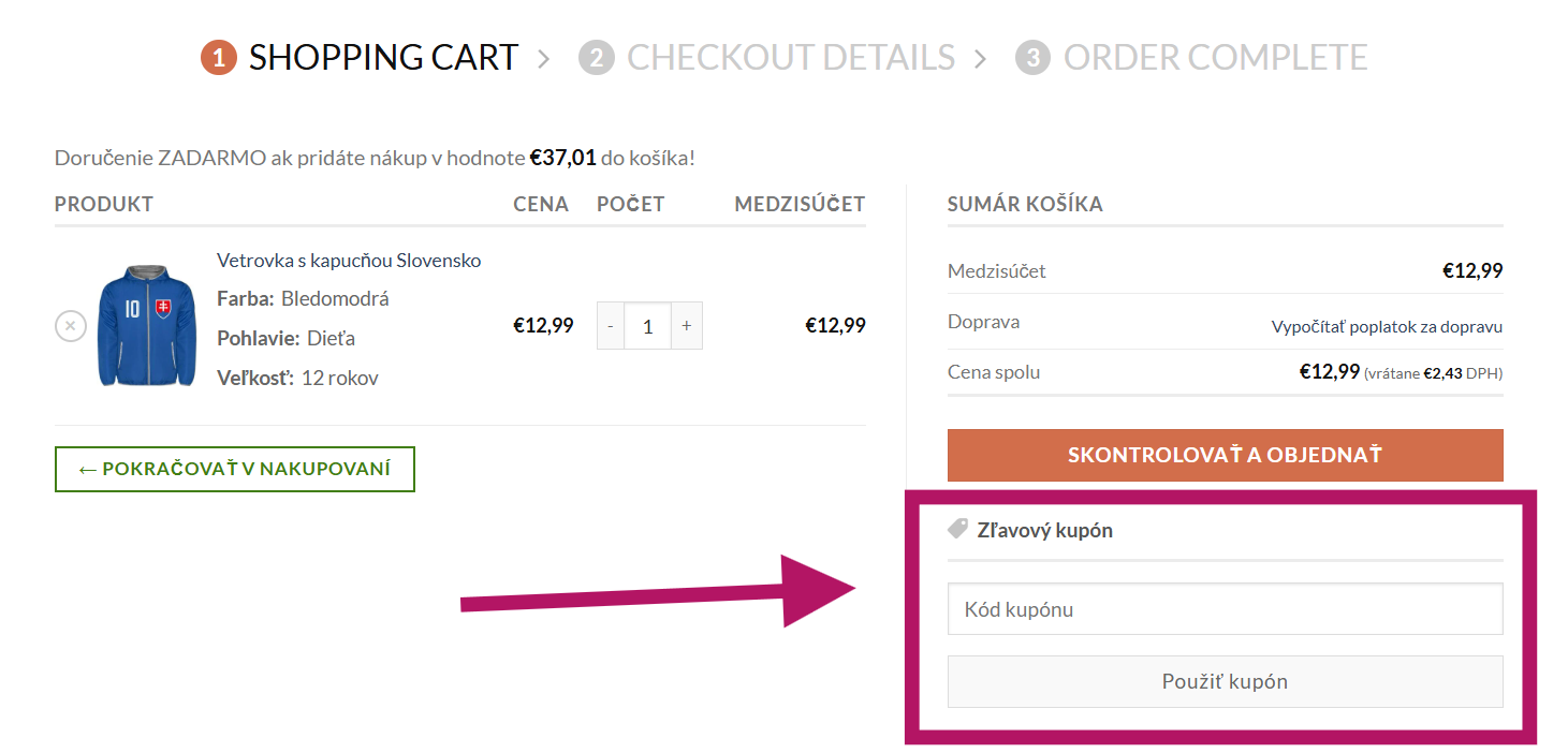 Kam vložiť zľavový kupón na Futbalovedarceky.sk
