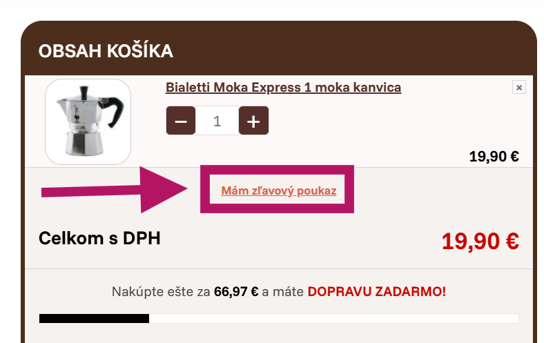 Ako uplatniť zľavový poukaz na GourmetKava.sk