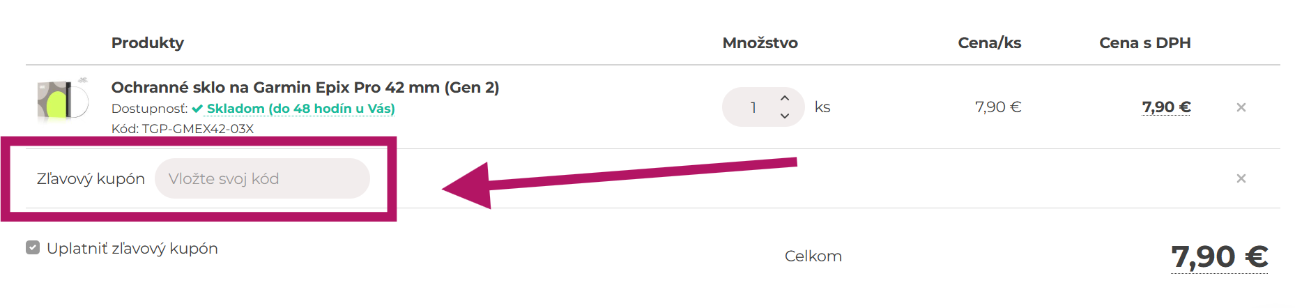 Kam vložiť zľavový kupón na Ochranneskla.eu