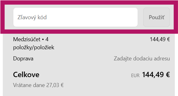 Ako použiť zľavový kód na Vitapur Spánok?